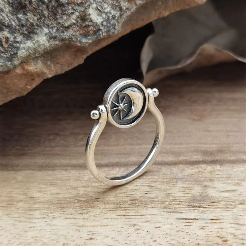 Moon Sun Star Ring Statement Finger Rings for both gender