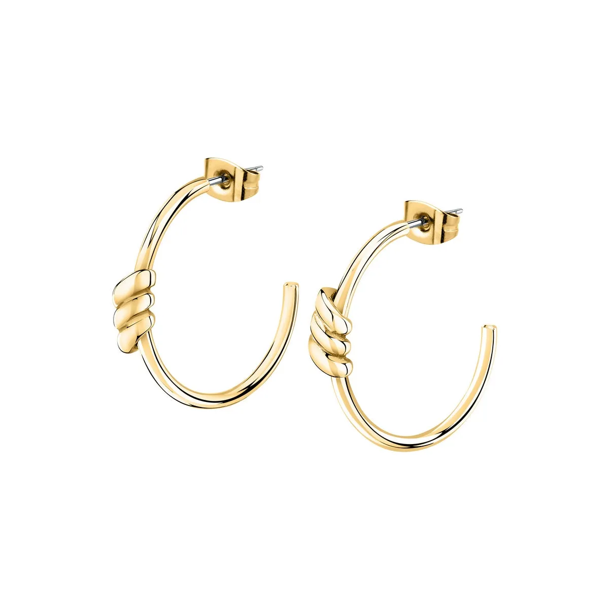morellato 18k gold plated torchon �24mm hoop earrings