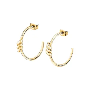 morellato 18k gold plated torchon �24mm hoop earrings