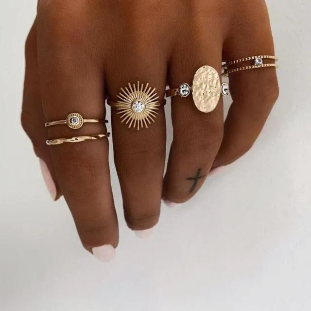 Multi-Piece Vintage Bohemian Rings