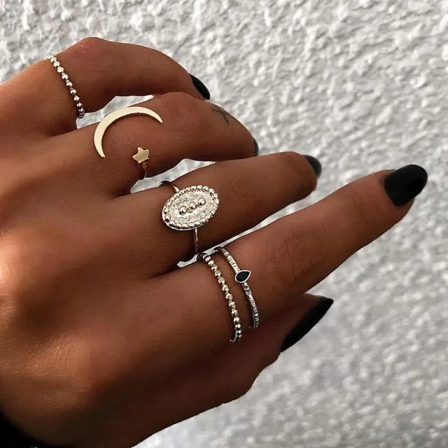 Multi-Piece Vintage Bohemian Rings