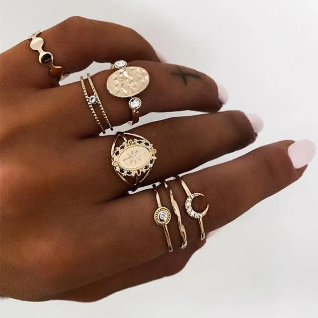 Multi-Piece Vintage Bohemian Rings