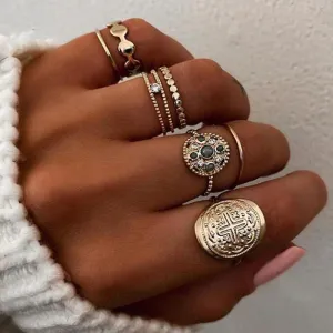 Multi-Piece Vintage Bohemian Rings