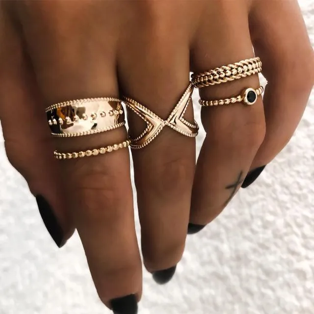 Multi-Piece Vintage Bohemian Rings