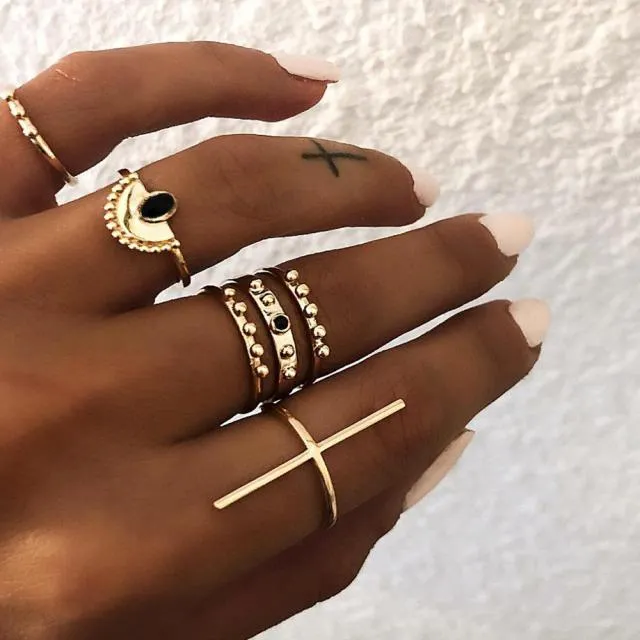Multi-Piece Vintage Bohemian Rings