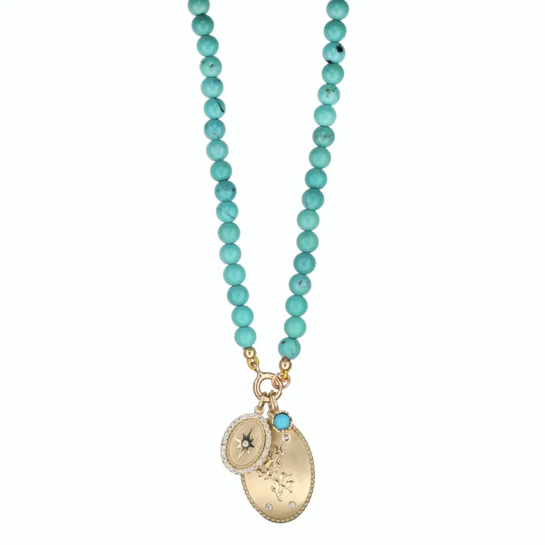 Natural Turquoise Beaded Necklace
