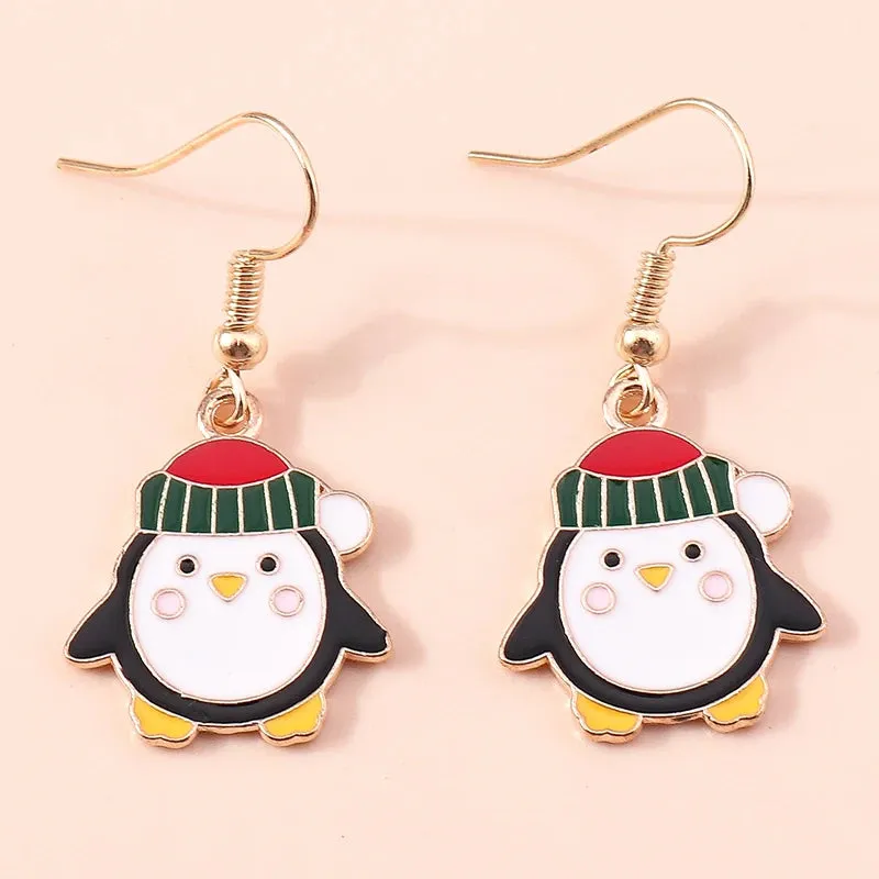 New Fashion Mix Styles Merry Christmas Drop Earrings for Women Christmas Tree Deer Santa Dangle Earrings New Year Jewelry Gifts