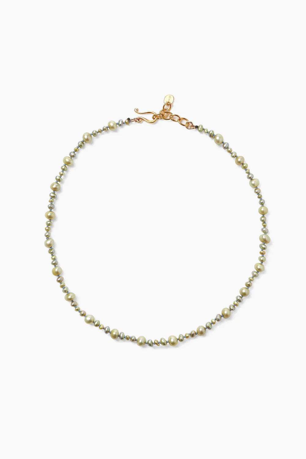 NG-14538 pearl cord necklace- light green