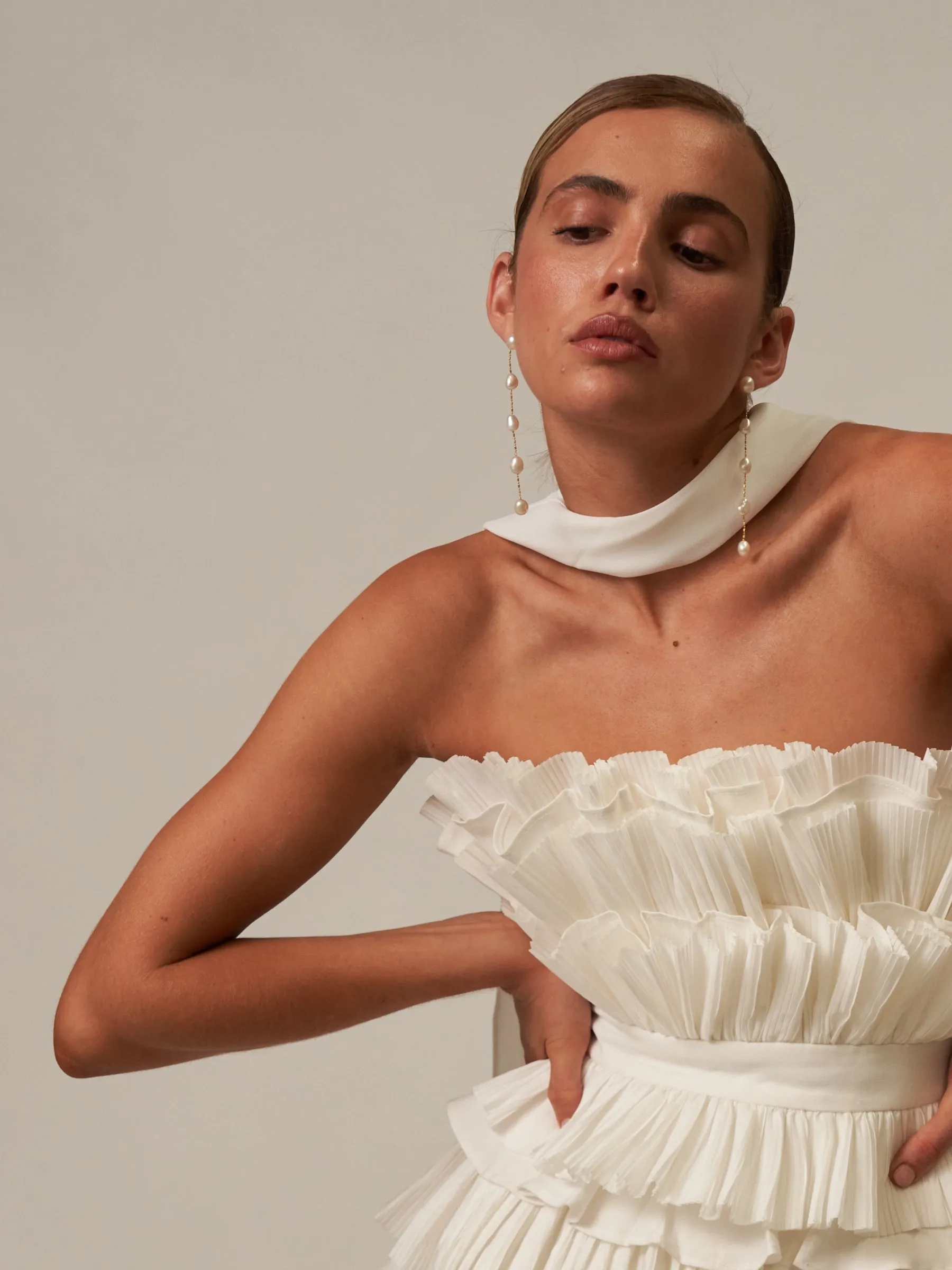 Nicola | 5 Pearl Drop Statement Earrings