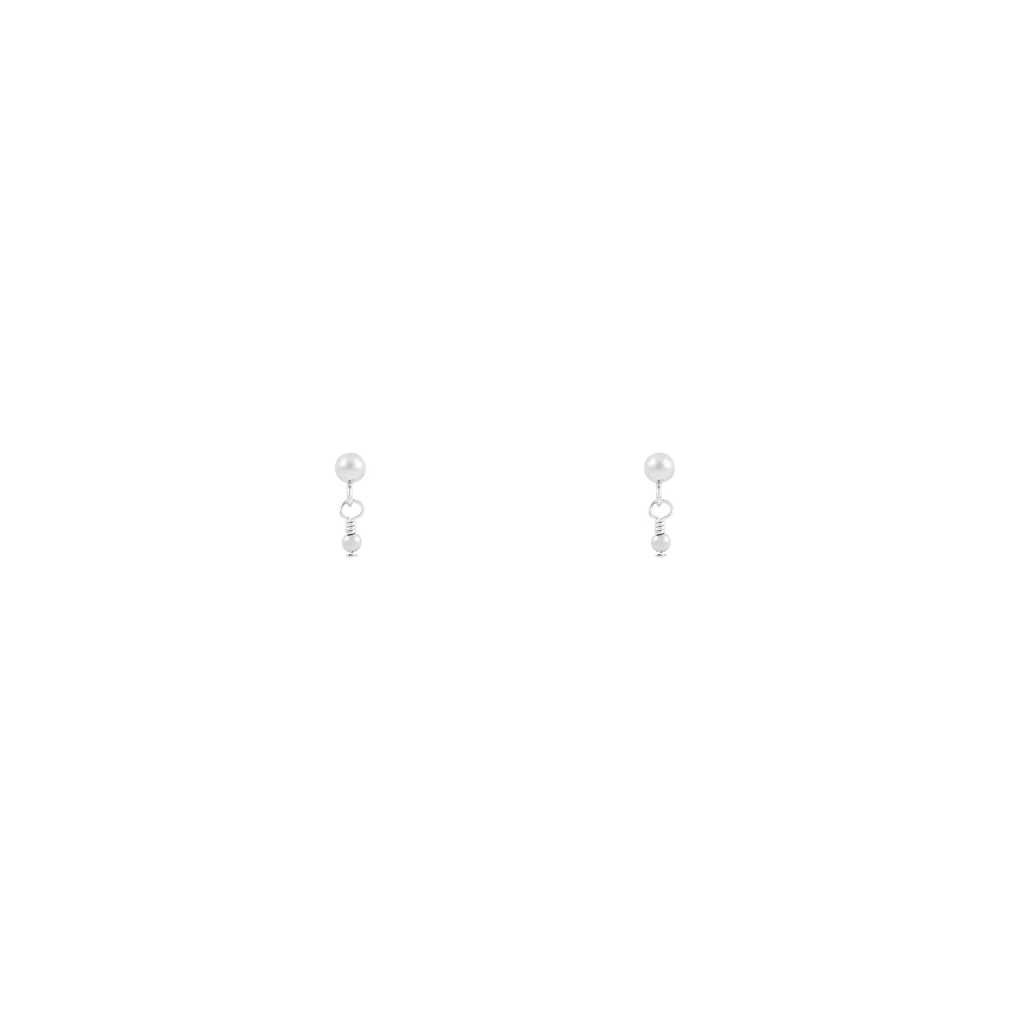 Noa Beaded Earrings - Silver