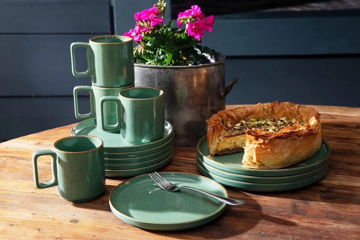 Omada Flat Stackable Pasta Bowl Green OM-0000039