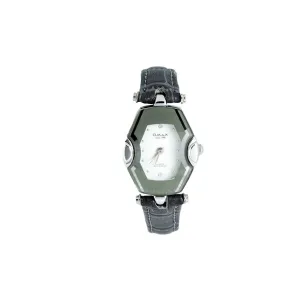 Omax Women's Black Strap & Grey Square Dial Analog Watch, 00CE0026IJ43