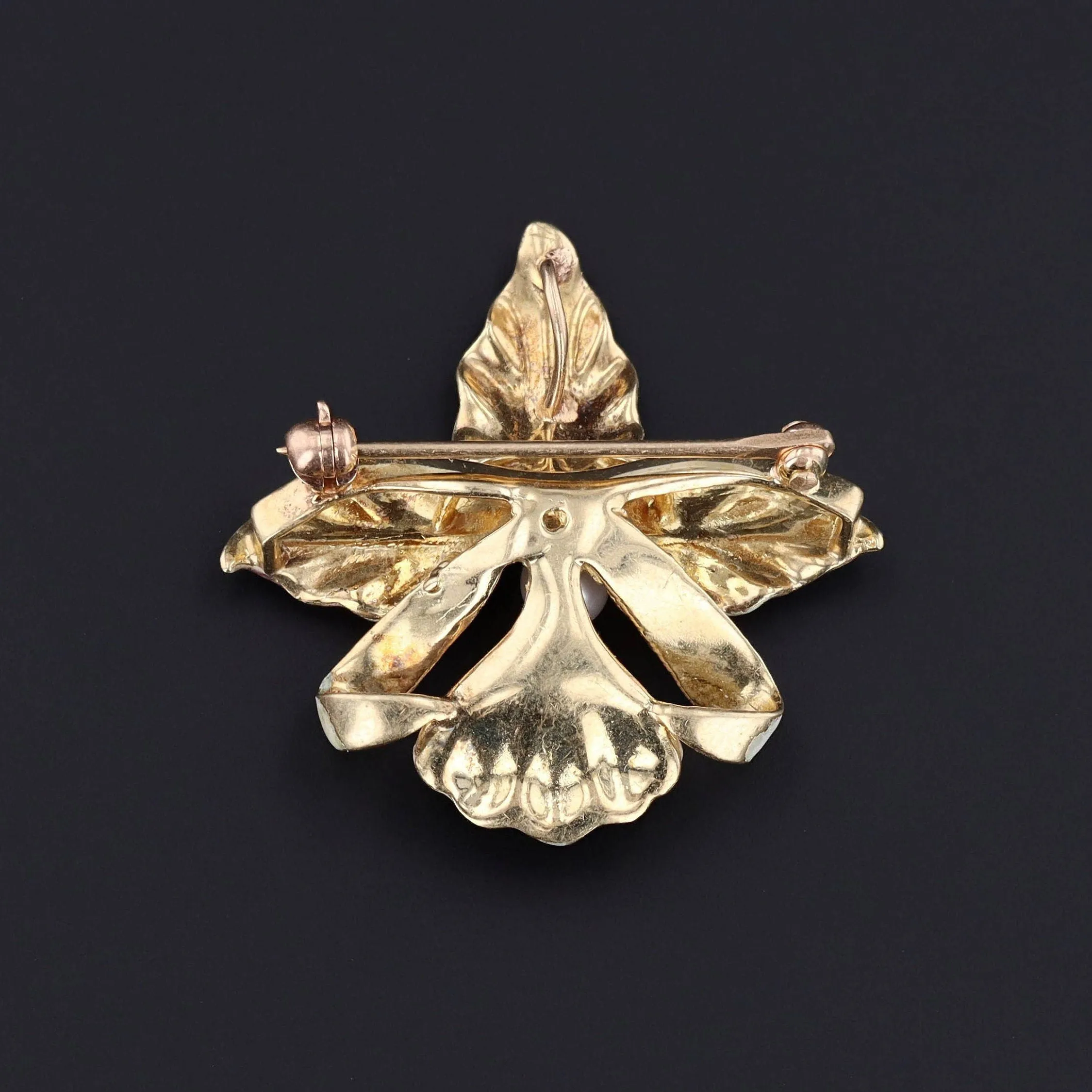 Orchid Pin | Vintage Enamel Flower Pin