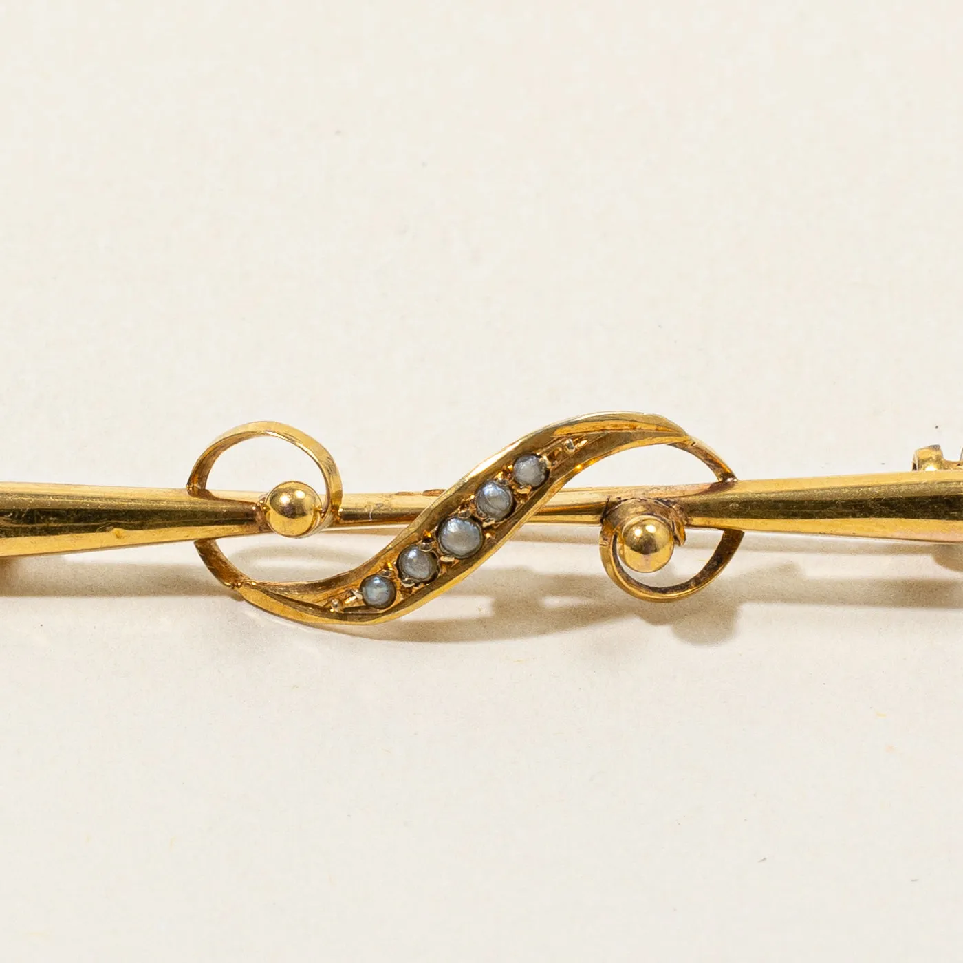 Ornate Seed Pearl Brooch