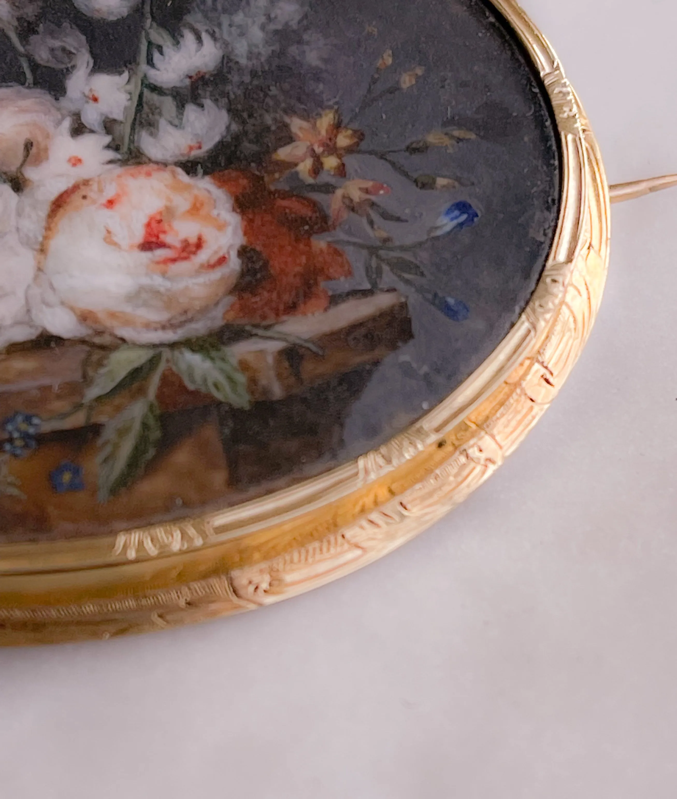 Outstanding French 18k Tableau Brooch