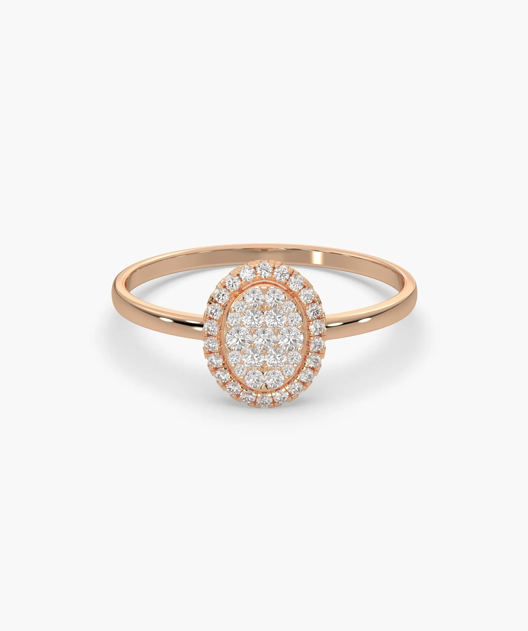 Oval Halo Natural Diamond Ring
