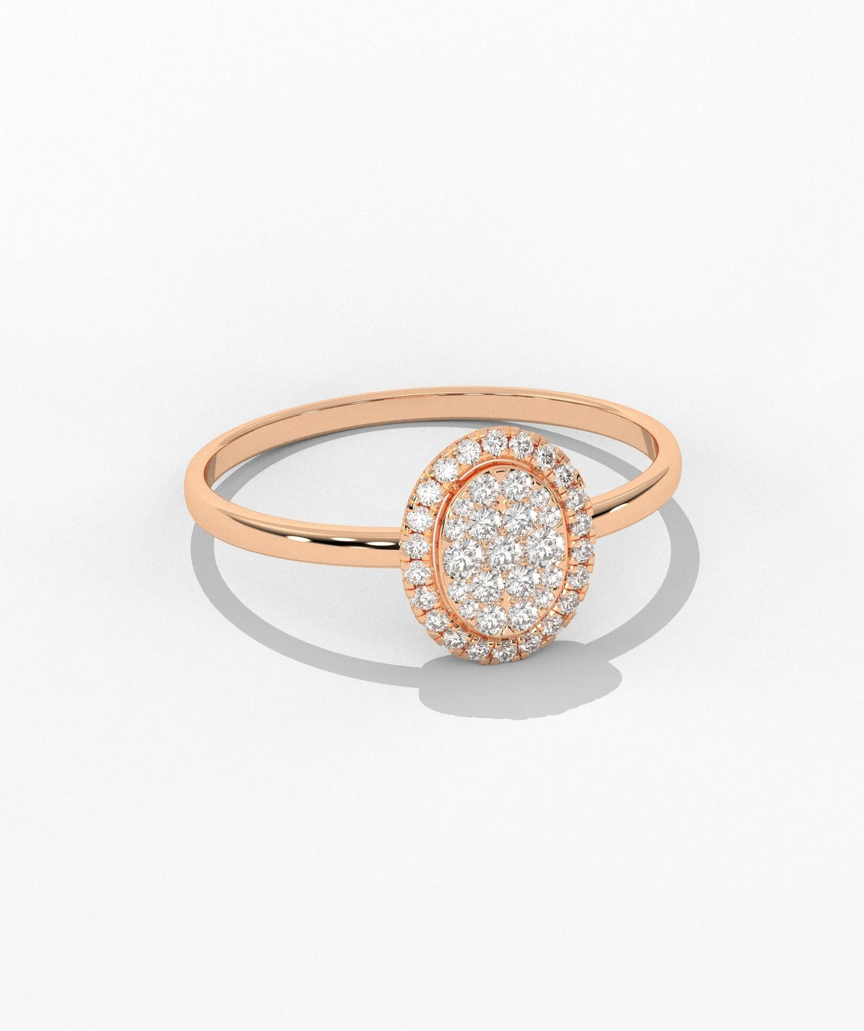 Oval Halo Natural Diamond Ring