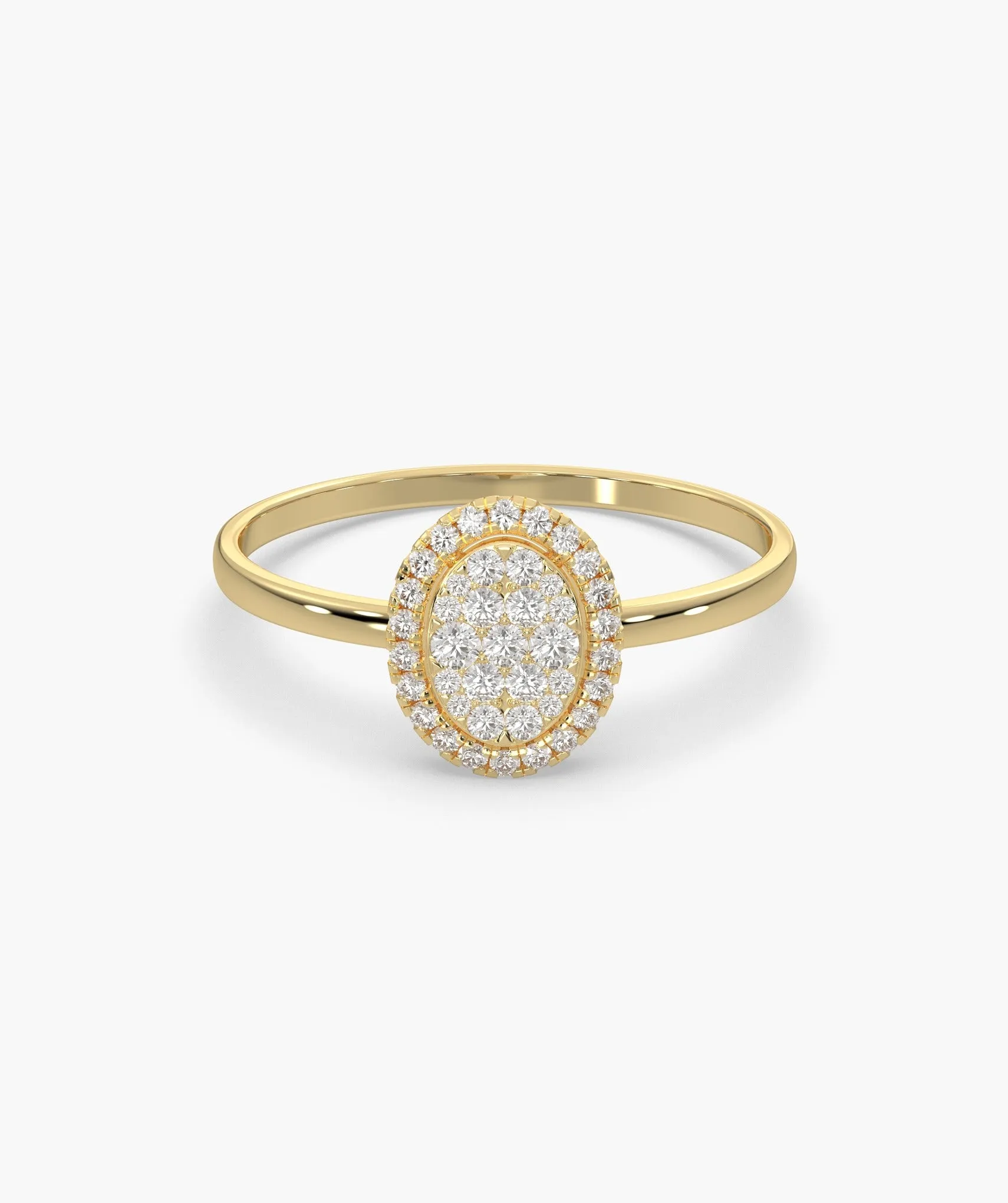 Oval Halo Natural Diamond Ring