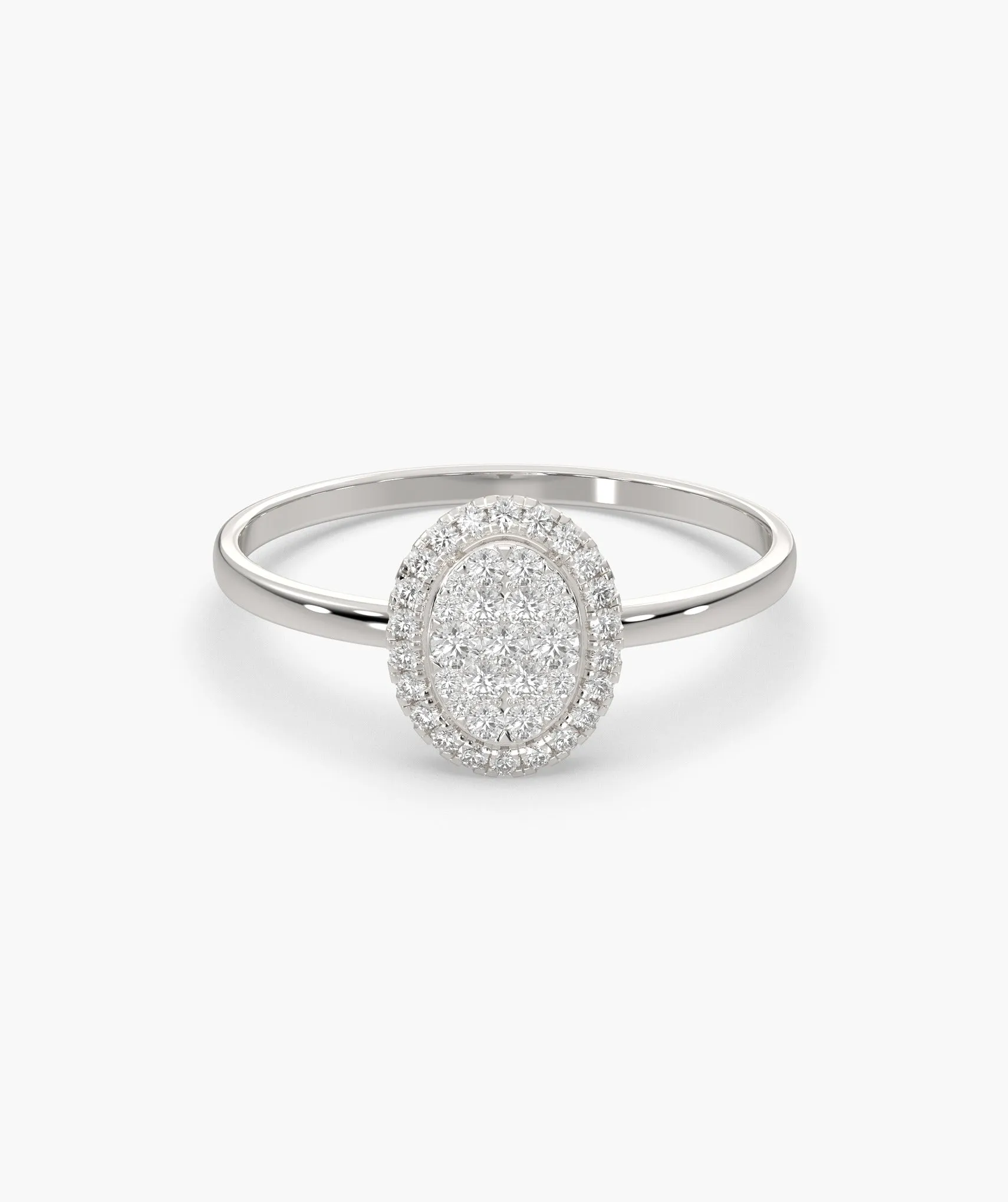Oval Halo Natural Diamond Ring