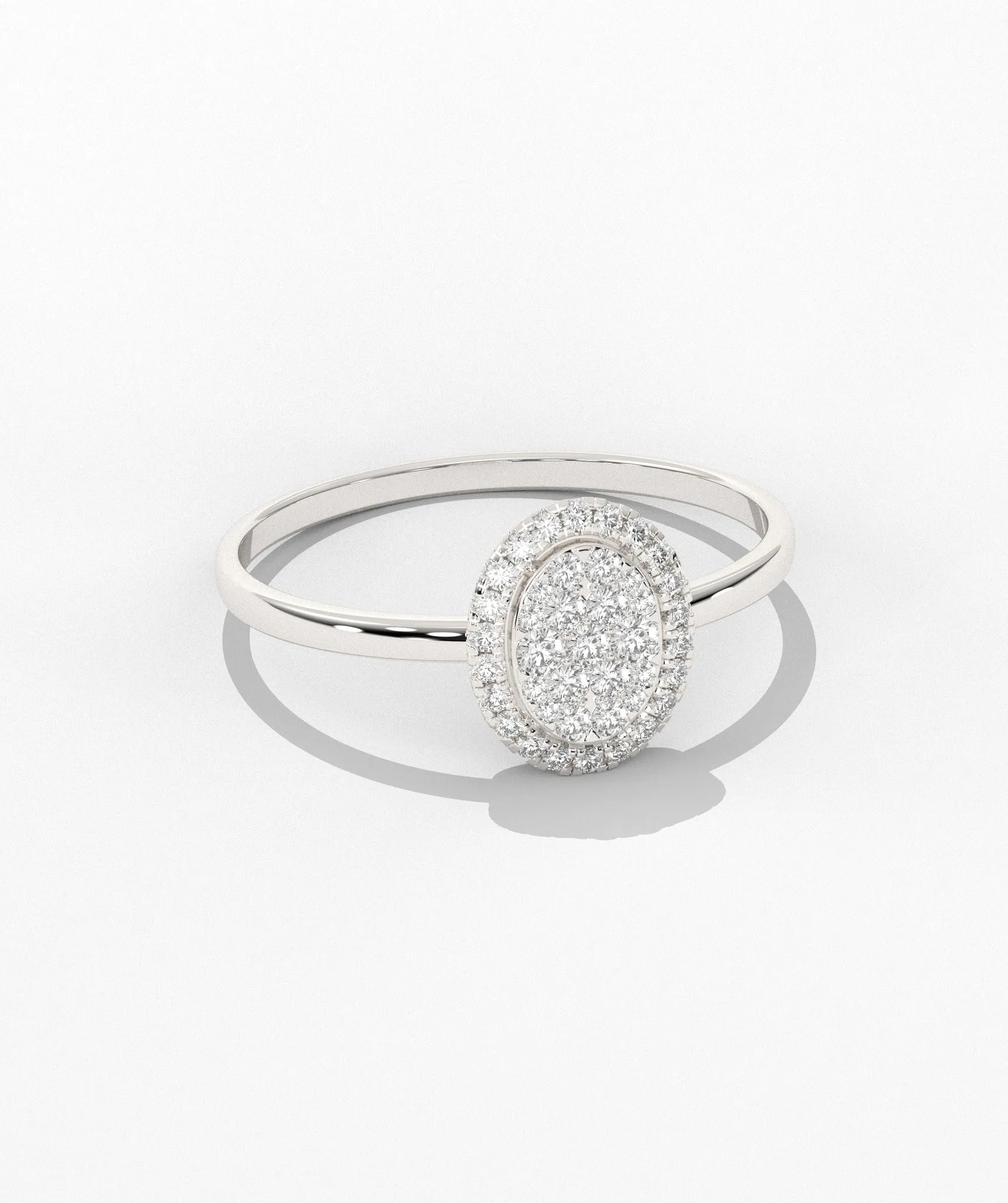 Oval Halo Natural Diamond Ring