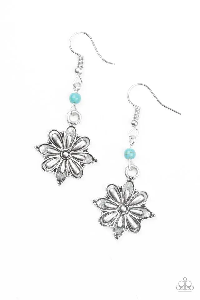 Paparazzi Cactus Blossom - Blue Earrings
