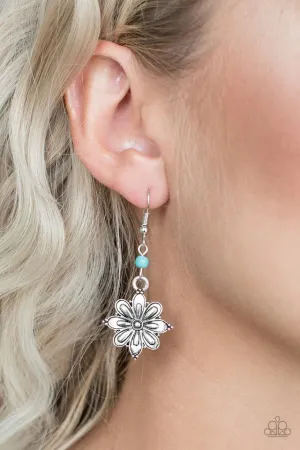 Paparazzi Cactus Blossom - Blue Earrings