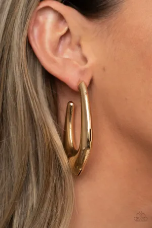 Paparazzi Find Your Anchor - Gold Hoop Earrings
