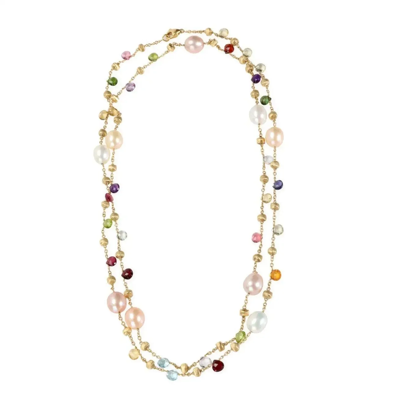 Paradise 18K Yellow Gold Freshwater Pearl & Mixed Semiprecious Bead Long Necklace