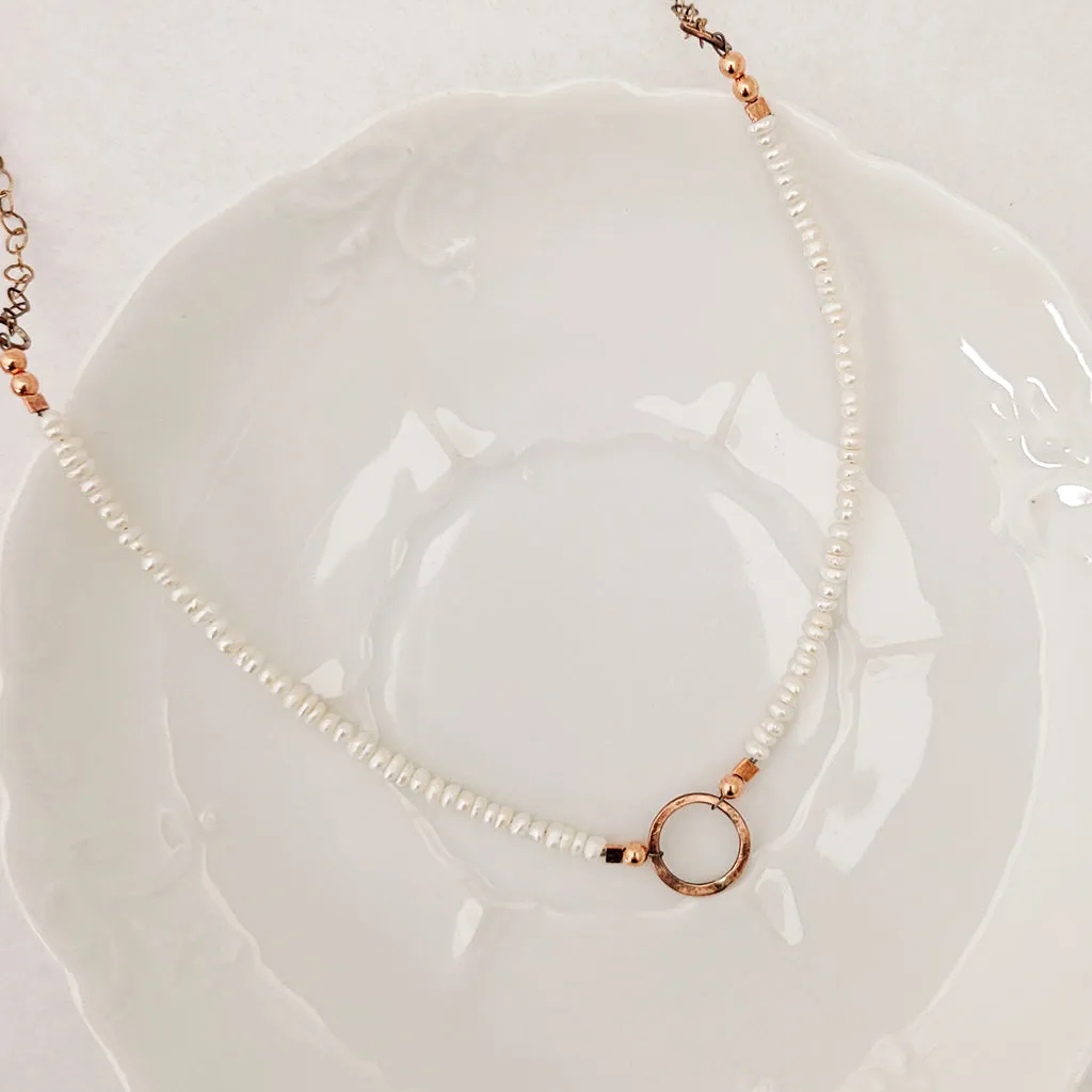 Patina and Pearls in Classic Petite - Necklace