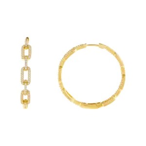 Pavé Open Link Hoop Earring