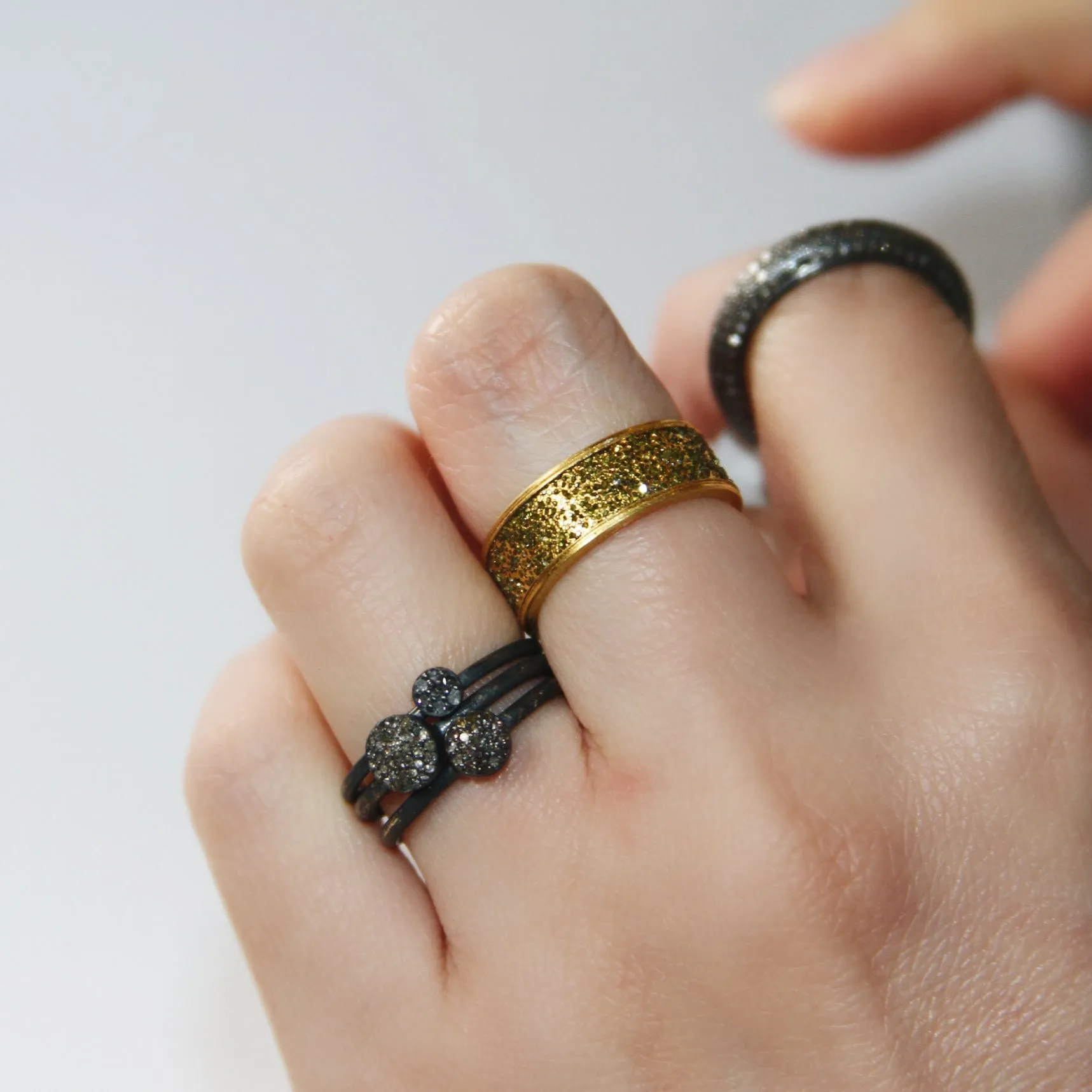Pave Diamond Stacked Ring (Set Of Three)