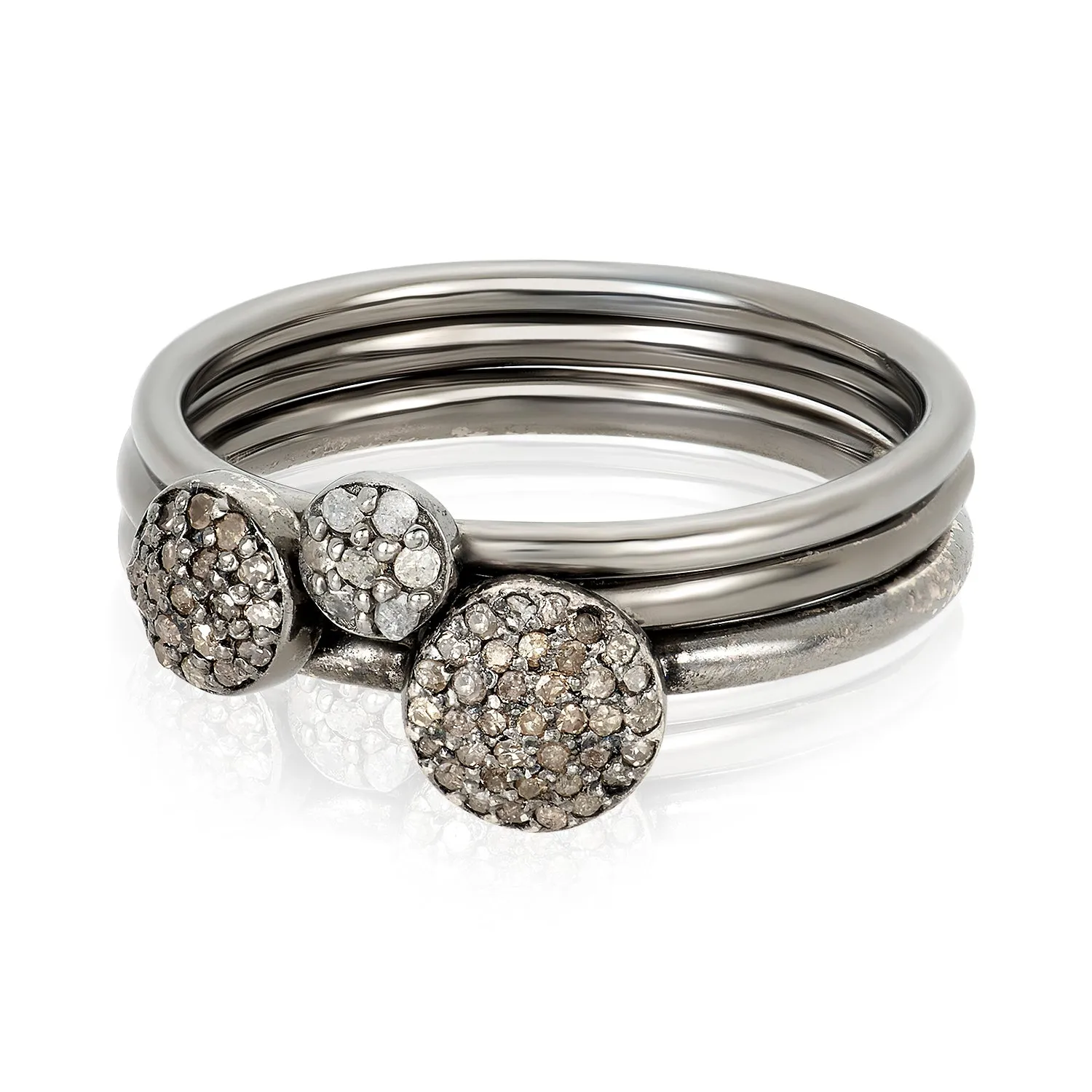 Pave Diamond Stacked Ring (Set Of Three)