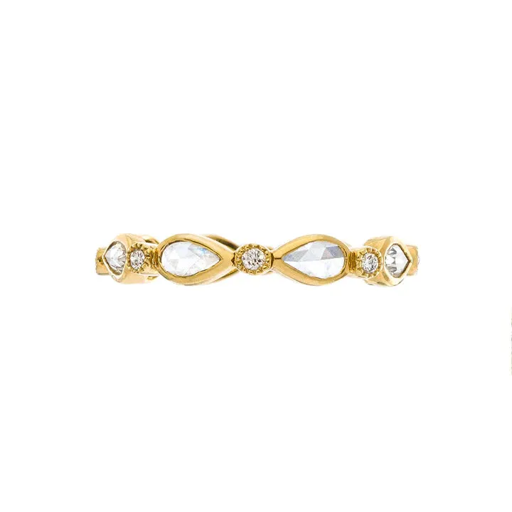 Pear Rose Cut Diamond Band