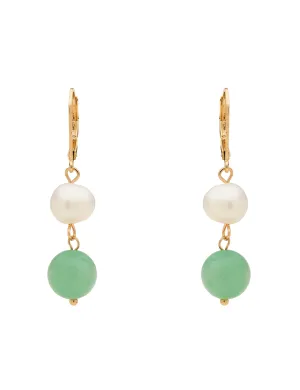 PEARL & STONE DROP EARRING