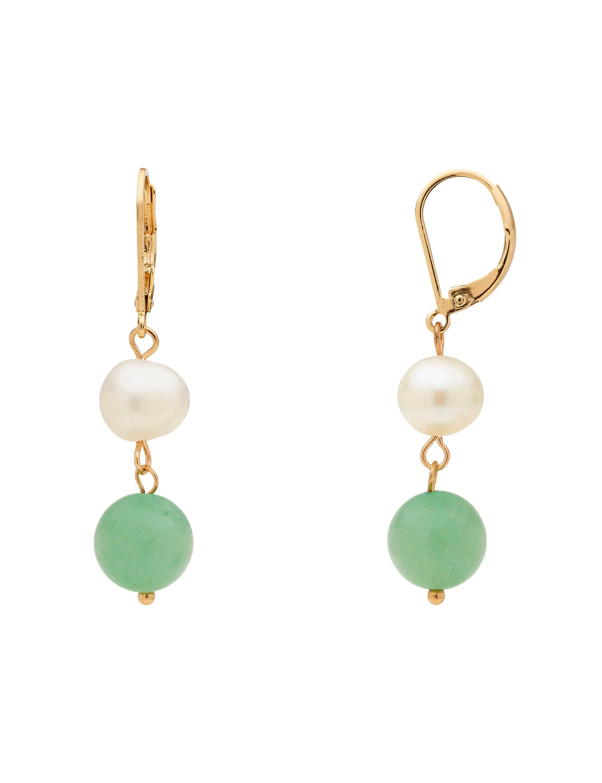 PEARL & STONE DROP EARRING