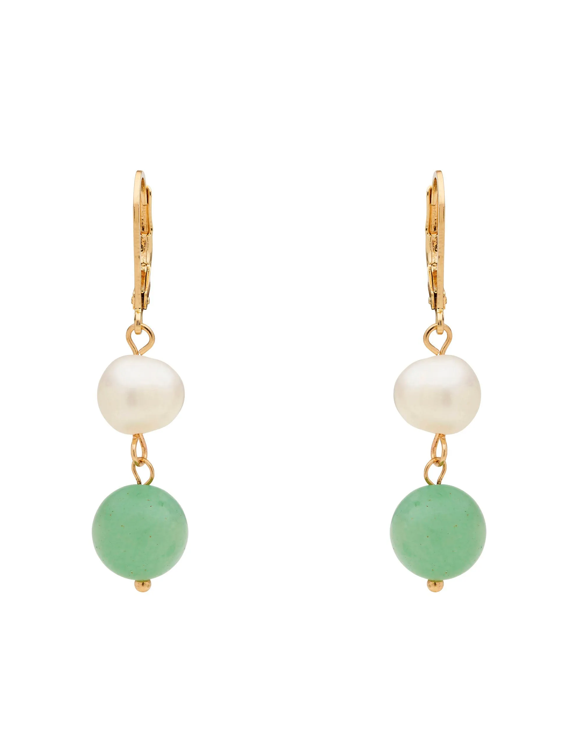 PEARL & STONE DROP EARRING