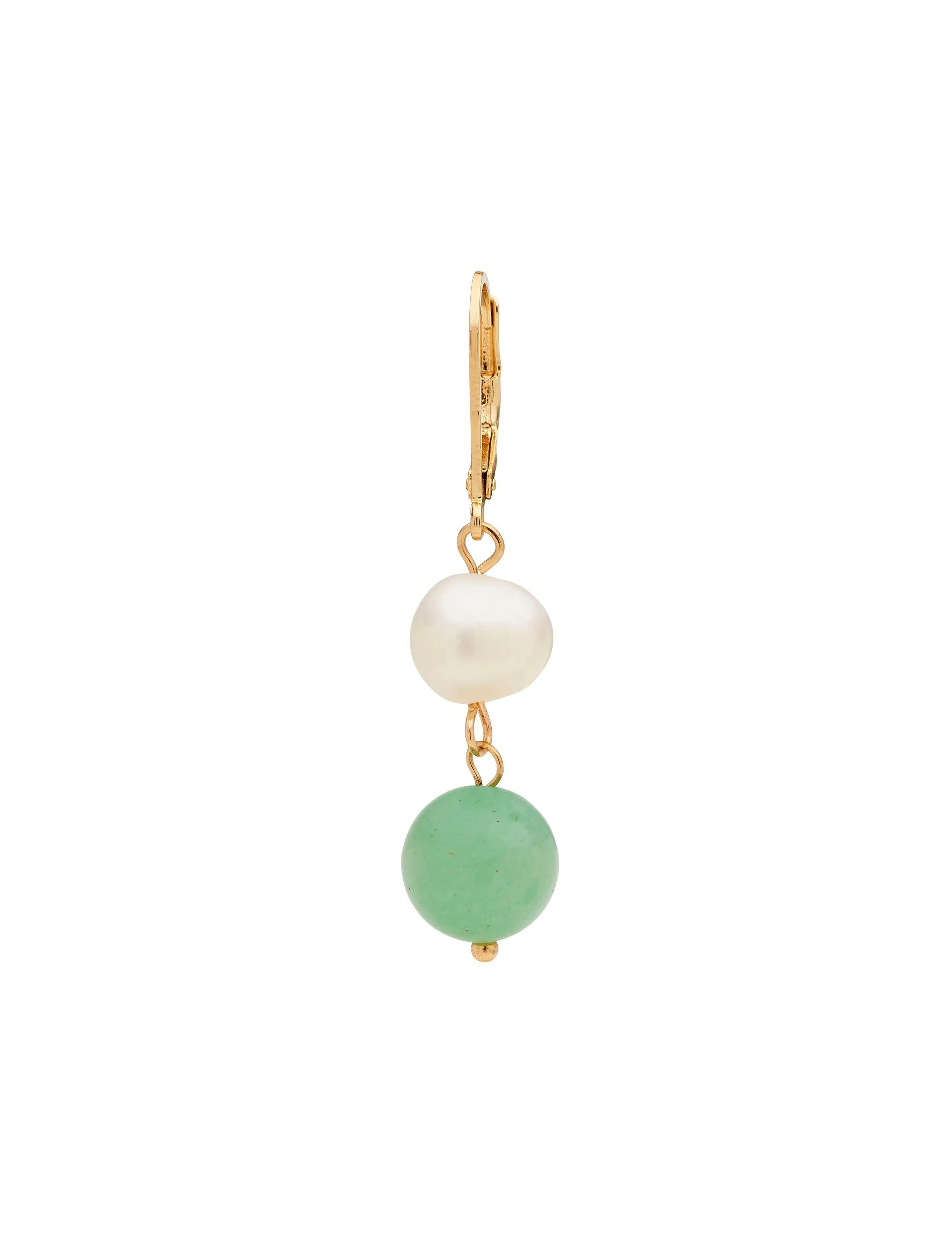 PEARL & STONE DROP EARRING