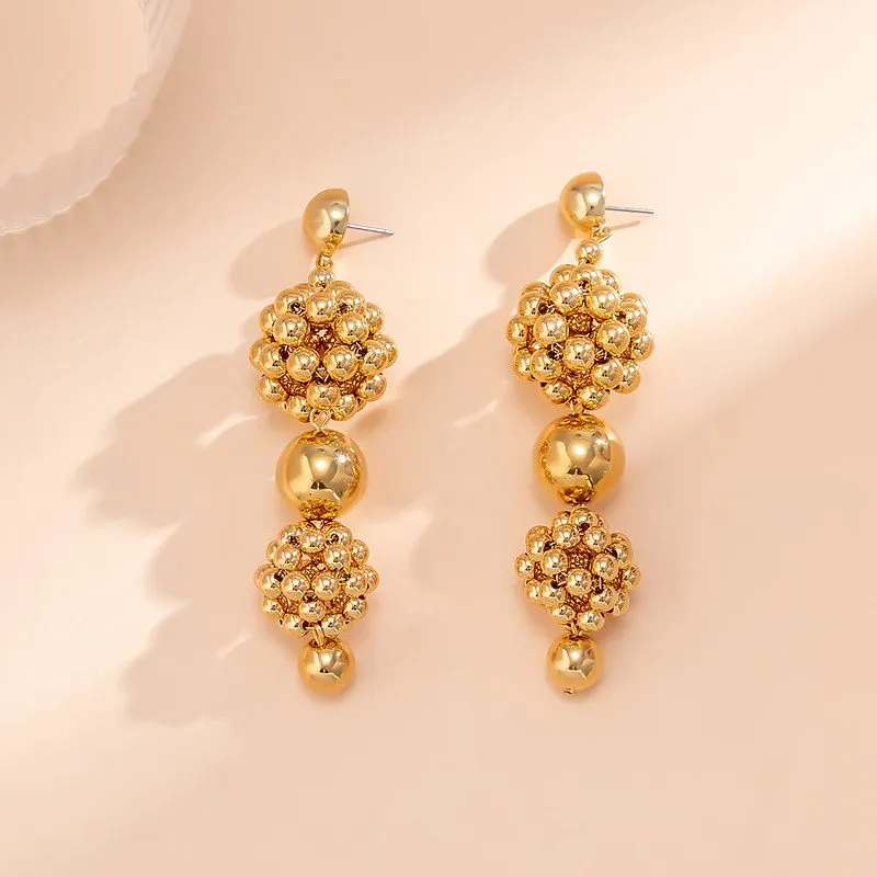 Pearl Beads Long Drop Earrings For Women