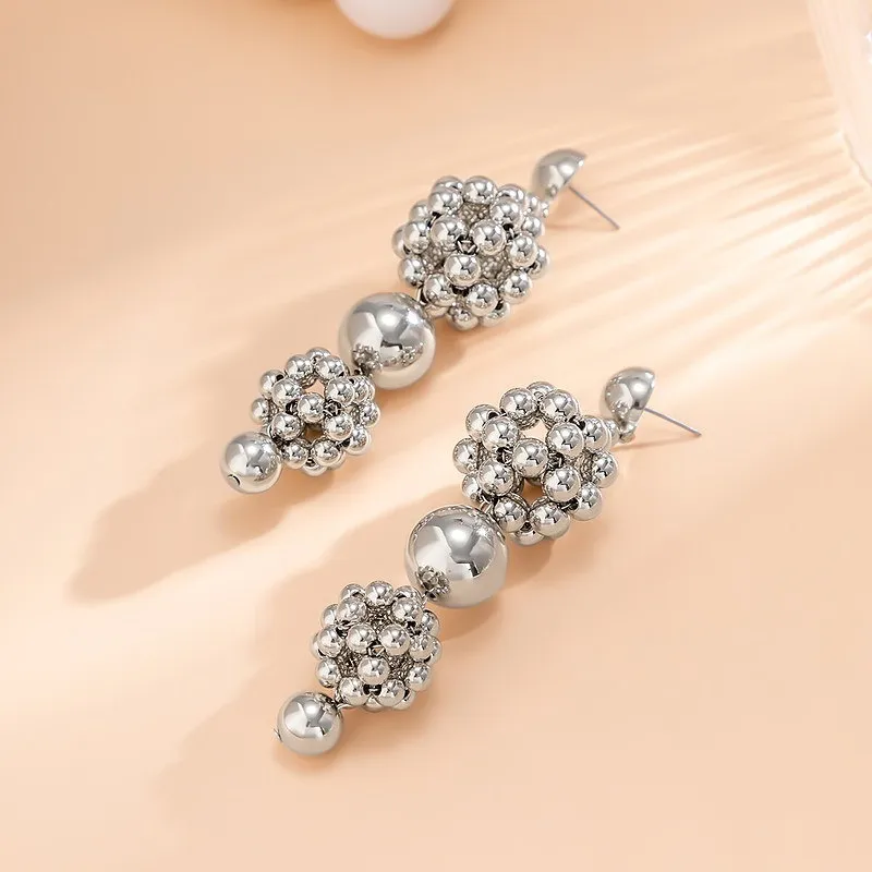 Pearl Beads Long Drop Earrings For Women