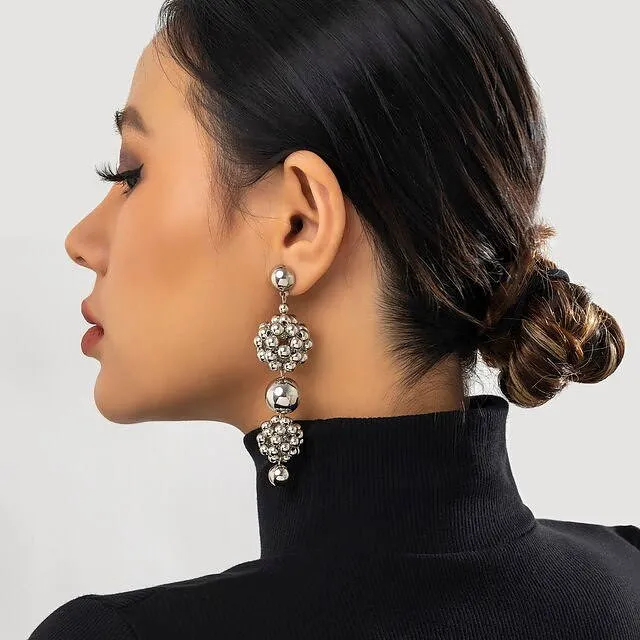 Pearl Beads Long Drop Earrings For Women