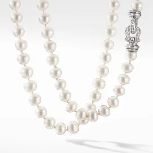 Pearl Necklace with Diamonds, 36" Length