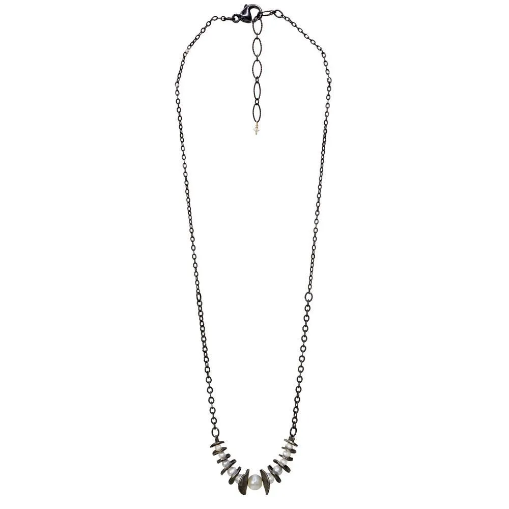 PEARL SILVER CUPS NECKLACE