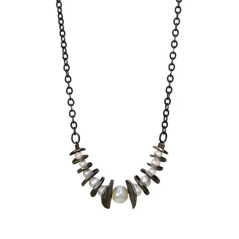 PEARL SILVER CUPS NECKLACE