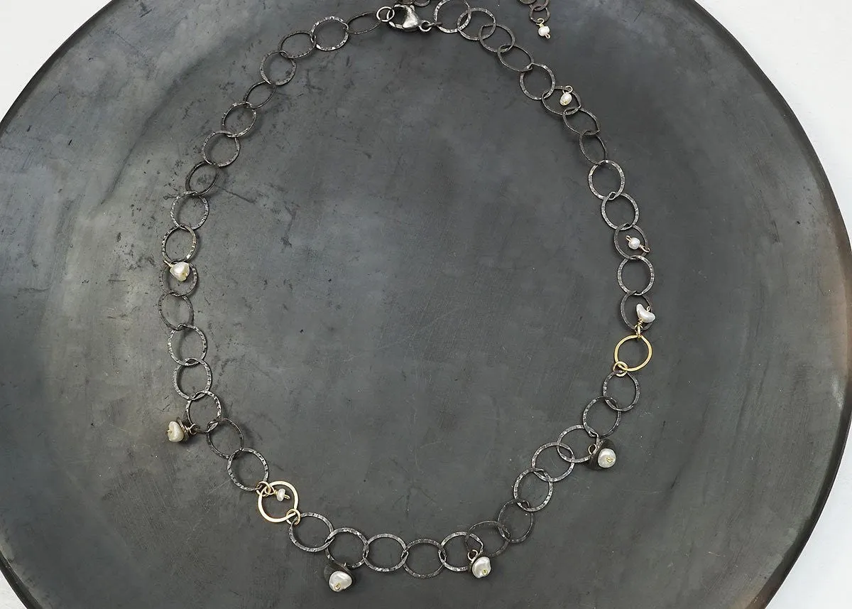 Pearls & Discs Necklace