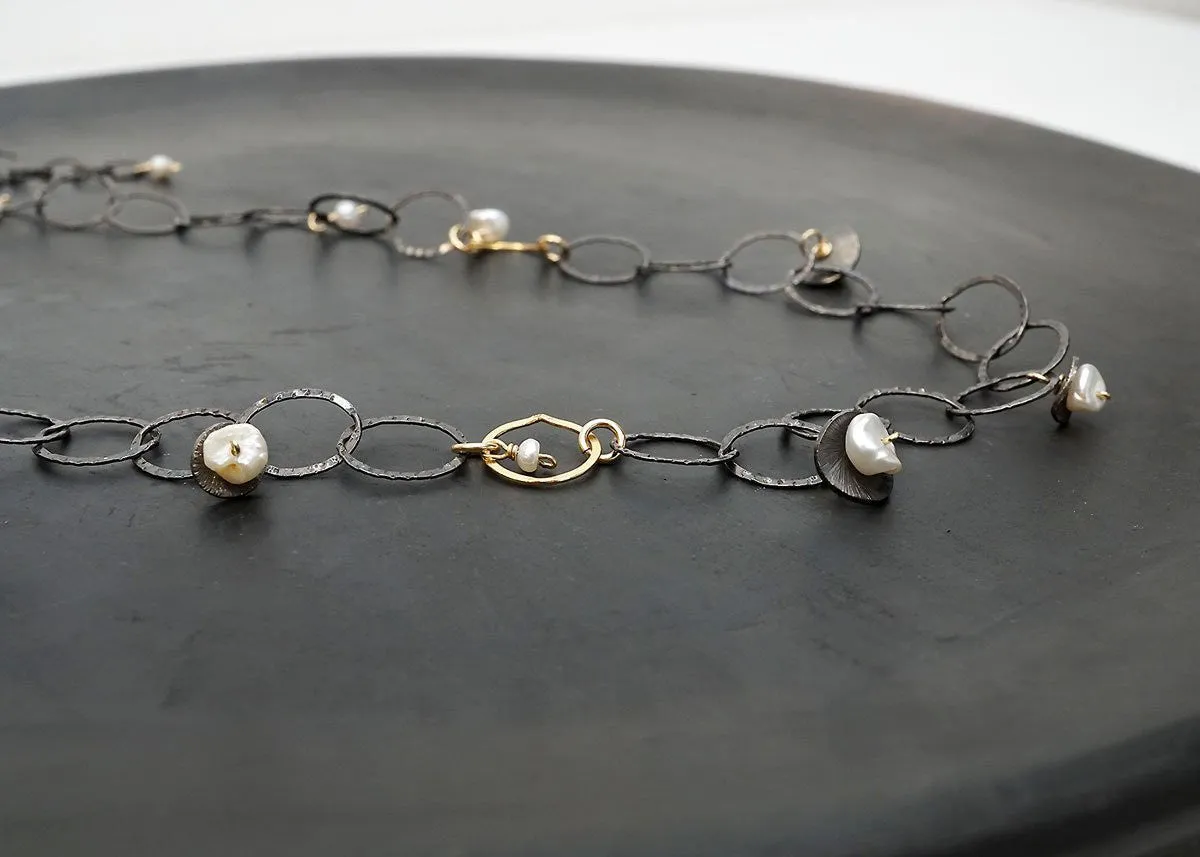 Pearls & Discs Necklace