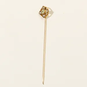 Peridot & Seed Pearl Pin | 0.07ct |