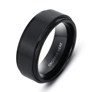 Personalized Stainless Steel Name Engraved Ring, Fashion Jewelry Gift for Men