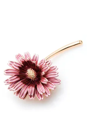 Pink Daisy Ροζ Καρφίτσα με Λουλούδι Μαργαρίτα