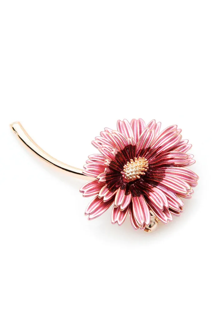Pink Daisy Ροζ Καρφίτσα με Λουλούδι Μαργαρίτα