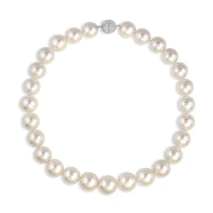 Platinum 15mm - 17.5mm South Sea Pearl Diamond Necklace